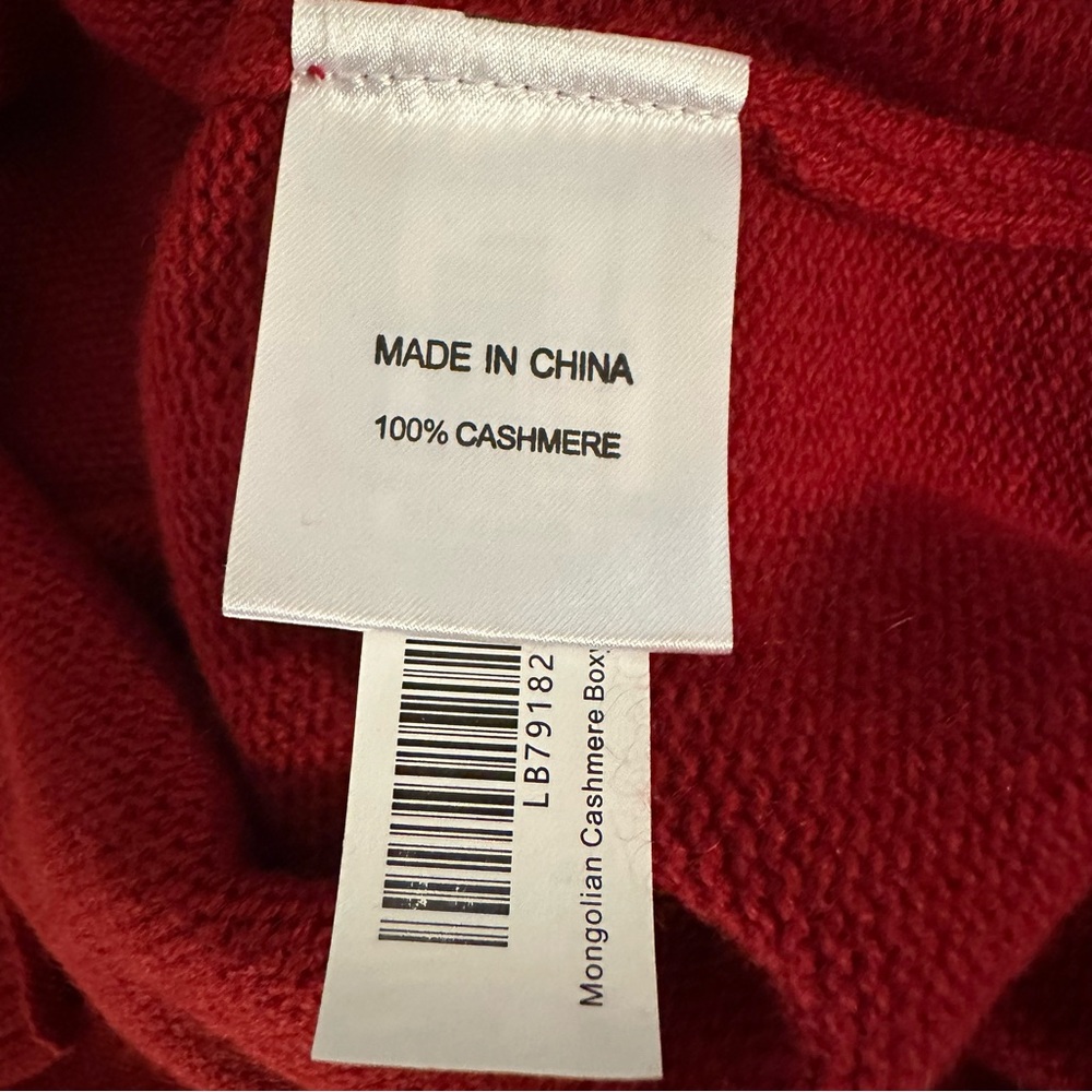 Quince Mongolian Cashmere Boxy Crewneck Sweater Varsity Red Size M - Picture 4 of 5